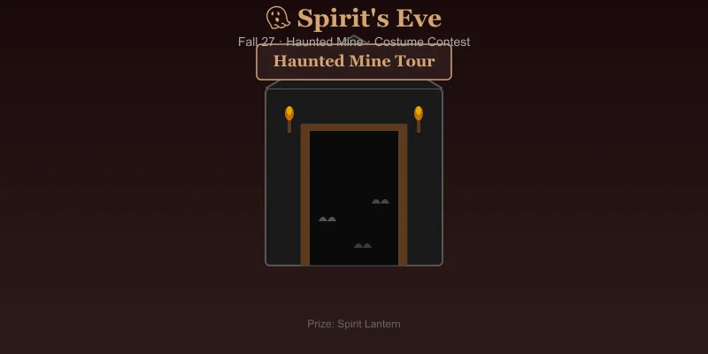 Spirit's Eve haunted mine festival at night