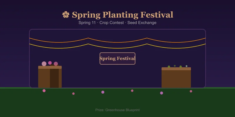 Town square decorated for Spring Planting Festival